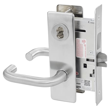 Corbin Russwin Dormitory or Entrance Mortise Lock, LW Lever, M Escutcheon, 6-Pin LFIC Less Core, Satin Chrome ML2065 LWM 626 CL6